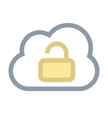 Bulut güvenlik renkli vektör simgesi
