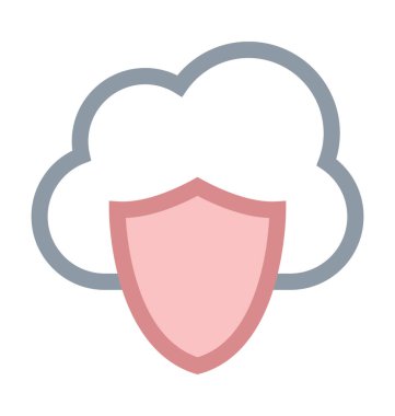 Bulut güvenlik renkli vektör simgesi