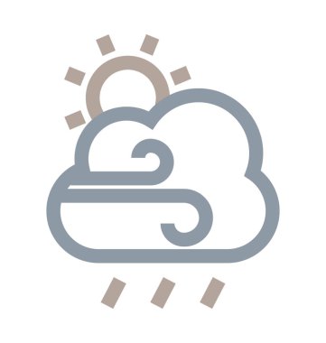 Yağmur fırtınası renkli vektör simgesi