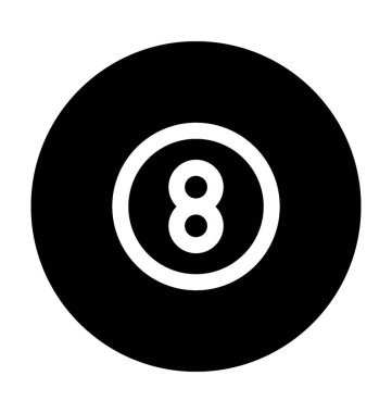 Bilardo topu düz vektör simgesi