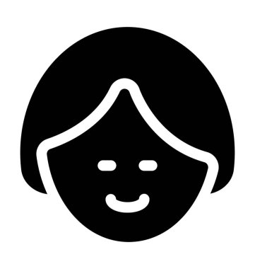 Kadın çocuk Avatar düz vektör simgesi