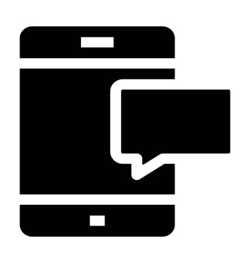 Mobil iletişim düz vektör simgesi