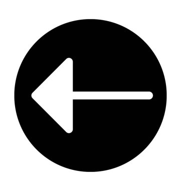 Ok sol F lat vektör simgesi