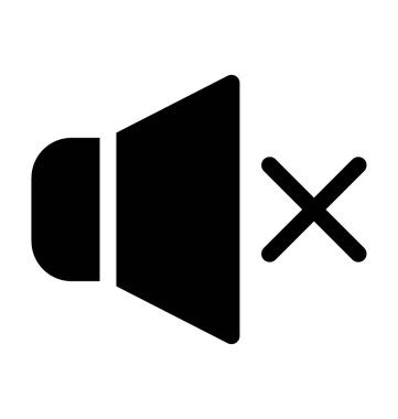 Sessiz ses düz vektör simgesi