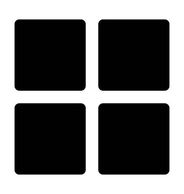Dört kareler düz vektör simgesi