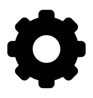 Gearwheel düz vektör simgesi