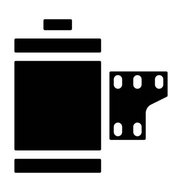 Film kartuş düz vektör simgesi