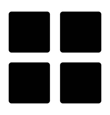 Dört kareler düz vektör simgesi