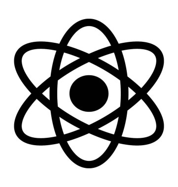 Atom düz vektör simgesi 