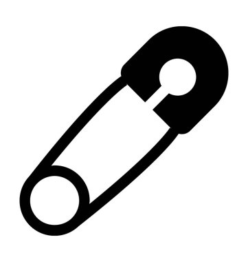 Çengelli iğne düz vektör simgesi