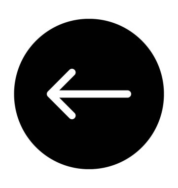 Ok sol düz vektör simgesi