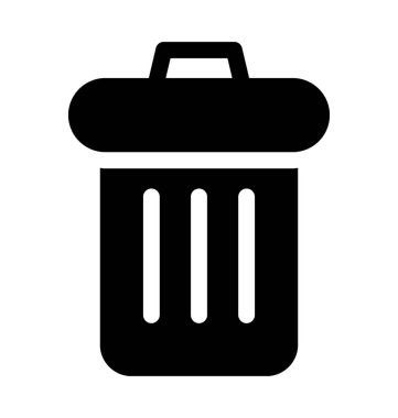   Çöp kutusu düz vektör simgesi