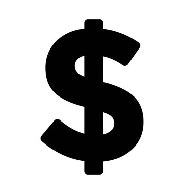 Dolar işareti düz vektör simgesi