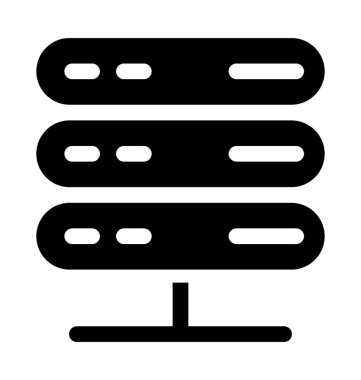 Sunucu ağ düz vektör simgesi