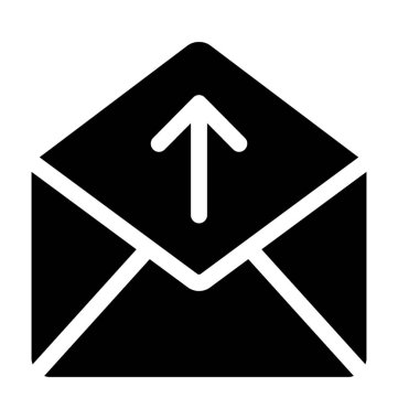 Gönderilen posta düz vektör simgesi