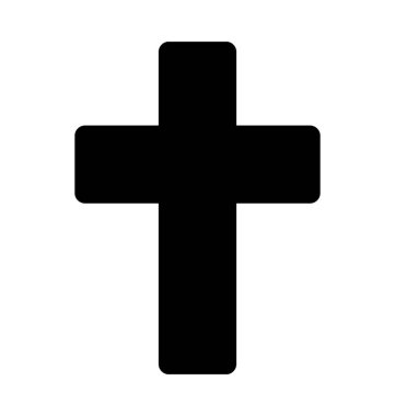 Christian Cross düz vektör simgesi