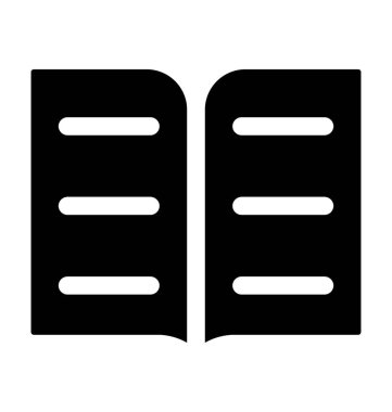 Ders kitabı düz vektör simgesi