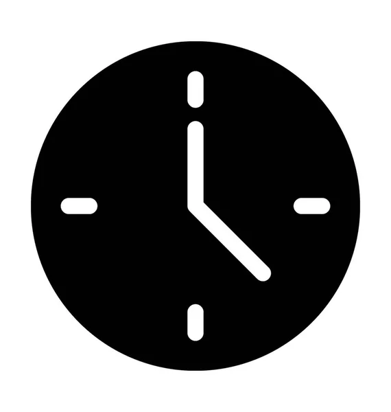 Relógio Ícone Vetor Plana — Vetor de Stock