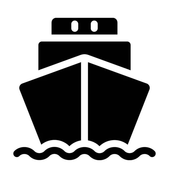 Icono Vector Plano Barco — Vector de stock