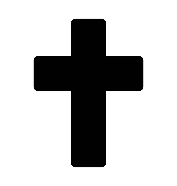 Ícone Vetor Plano Cruz Cristã —  Vetores de Stock