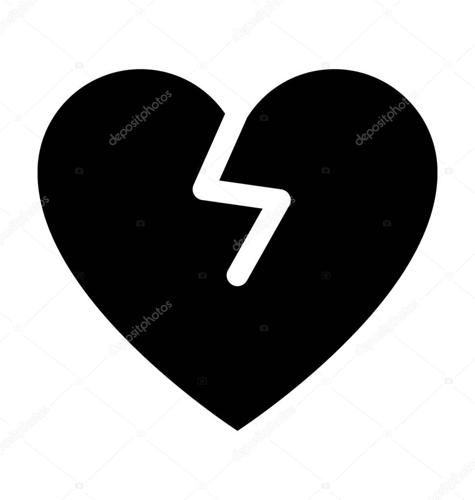 Broken HeartFlat Vector Icon