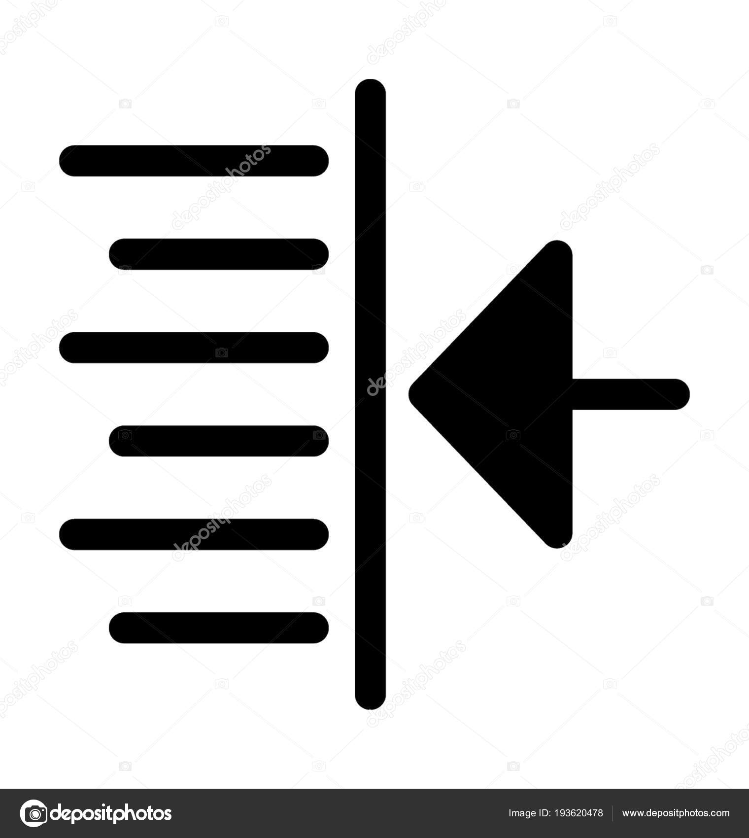Disminuir Sangría Plana Vector Icono