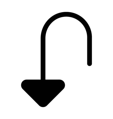 Eğri ok Downflat vektör simgesi