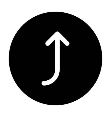 Yukarı ok düz vektör simgesi