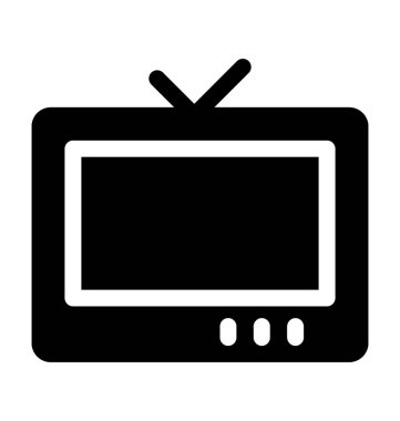 Vintage Tv düz vektör simgesi