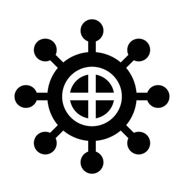 Tekne direksiyon düz vektör simgesi