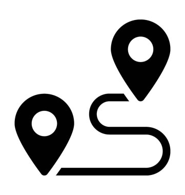 Yol konum düz vektör simgesi