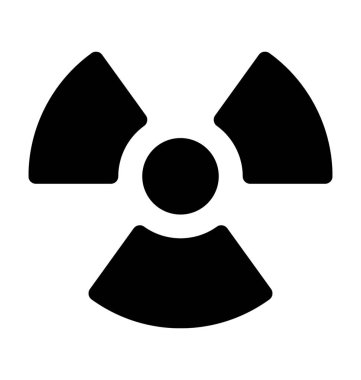 Radyoaktivite sembolü düz vektör simgesi