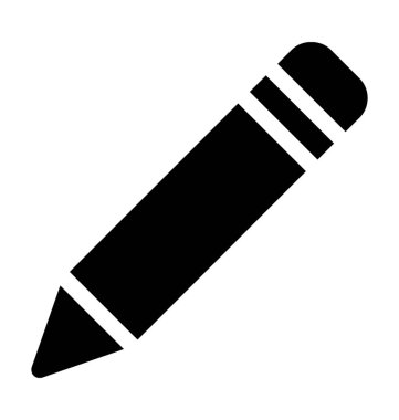 kalem düz vektör simgesi