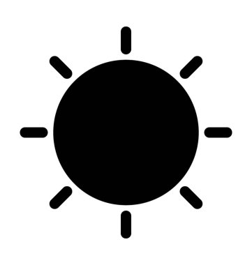 Güneş düz vektör simgesi