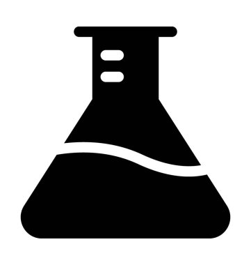 Konik Flask düz vektör simgesi 