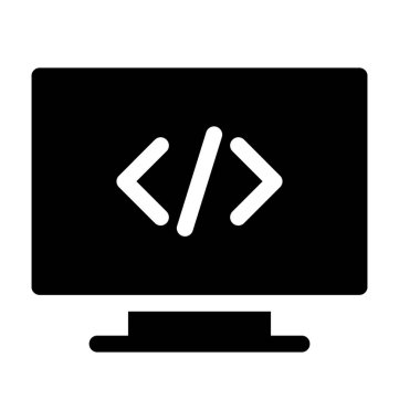HTML kodlama düz vektör simgesi