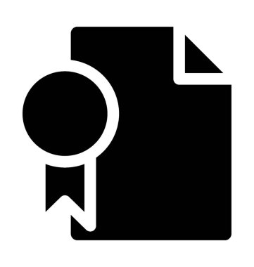 Sertifika düz vektör simgesi