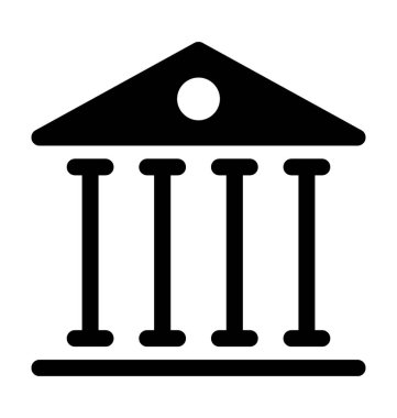 Banka Binası düz vektör simgesi
