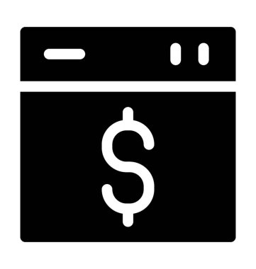 Dolar işareti düz vektör simgesi ile Web sitesi
