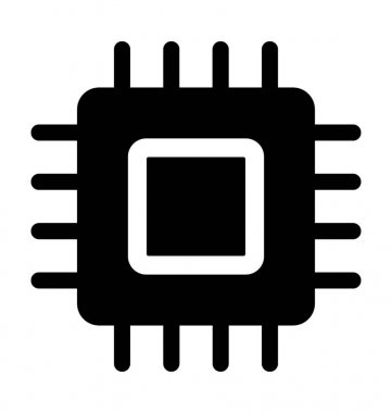 İşlemci çip düz vektör simgesi