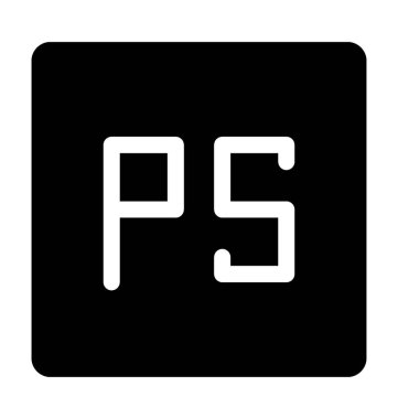 PS Dosya düz vektör simgesi