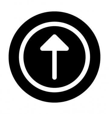 Yukarı ok düz vektör simgesi