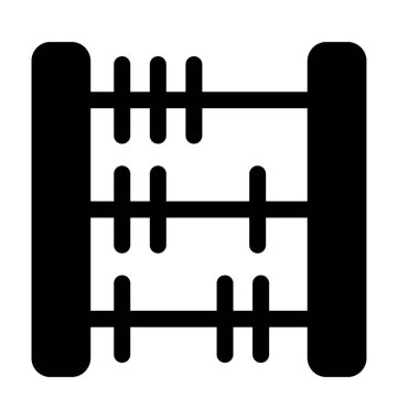 abacus düz vektör simgesi