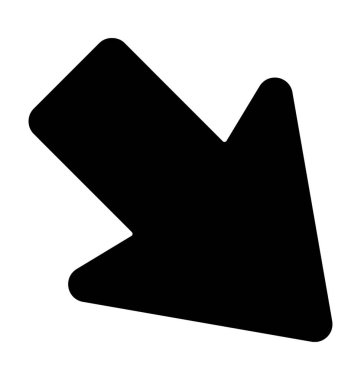 Doğru düz aşağı ok vektör simgesi