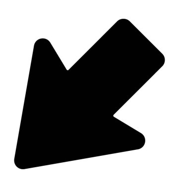 Sol düz vektör simgesi aşağı ok