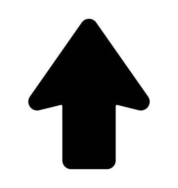 Ok yukarı doğru düz vektör simgesi