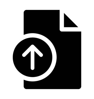 Upload dosya düz vektör simgesi 