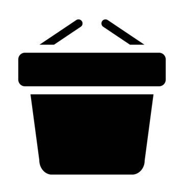 Alışveriş sepeti düz vektör simgesi