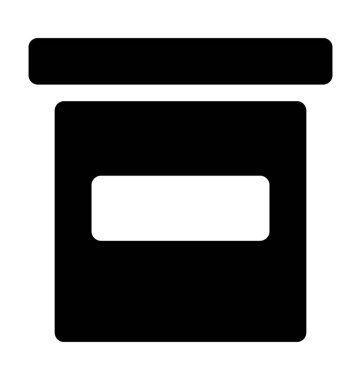 Posta kutusu düz vektör simgesi