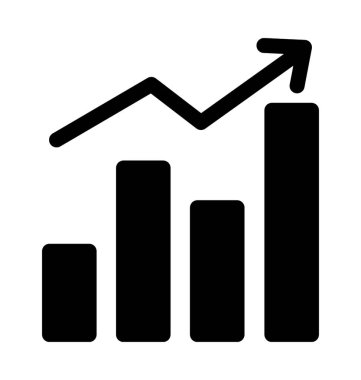 Artan grafik düz vektör simgesi